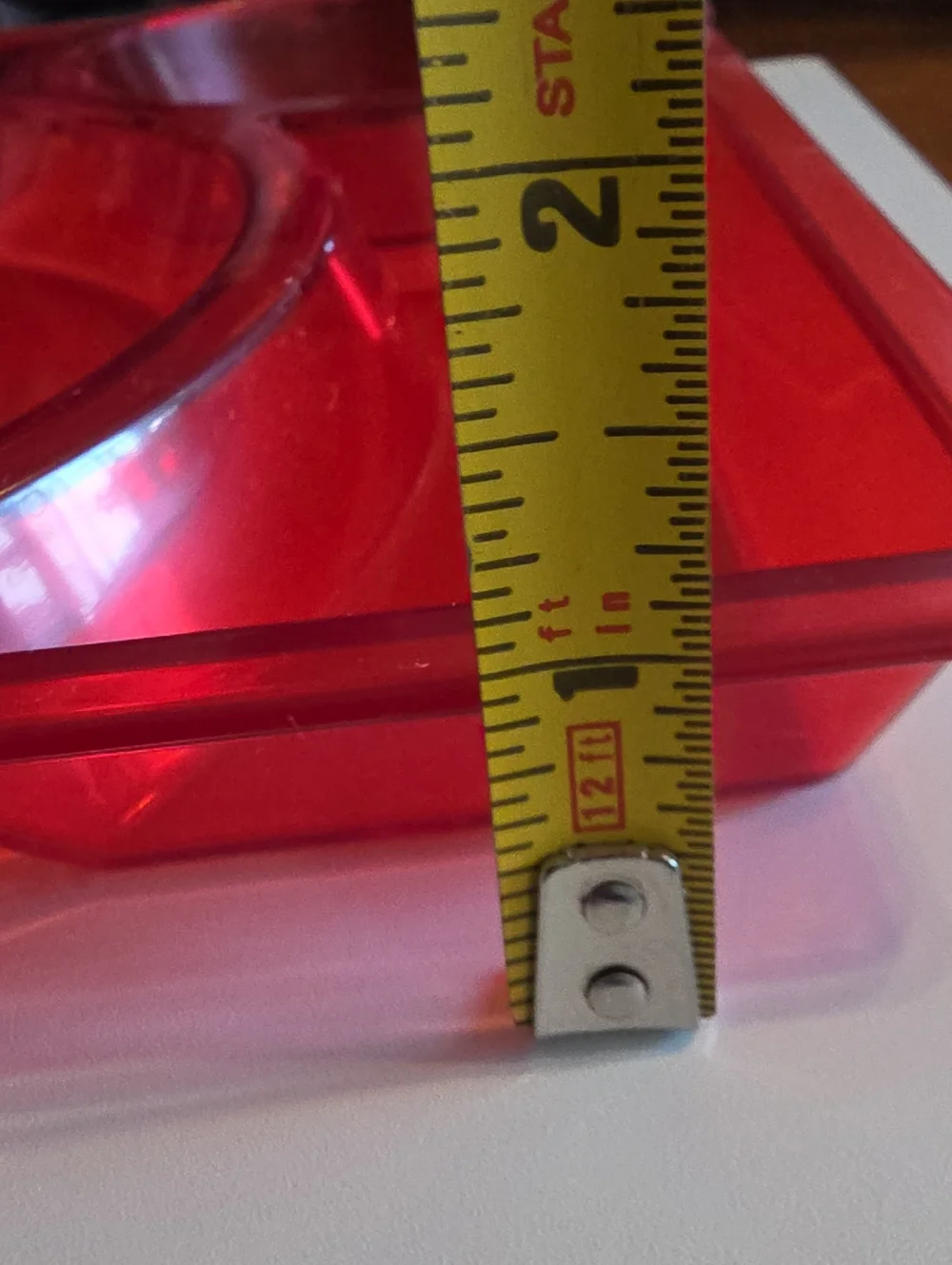 Disney Mickey Mouse Ears Divided Acrylic Lucite Plate Trays -Red Set Of 3